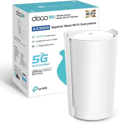 TP-Link Deco X3000-5G Router SIM 5G Mesh WiFi 6 AX3000 Dual Band 2.5G WAN LAN Alexa-Dwellingra