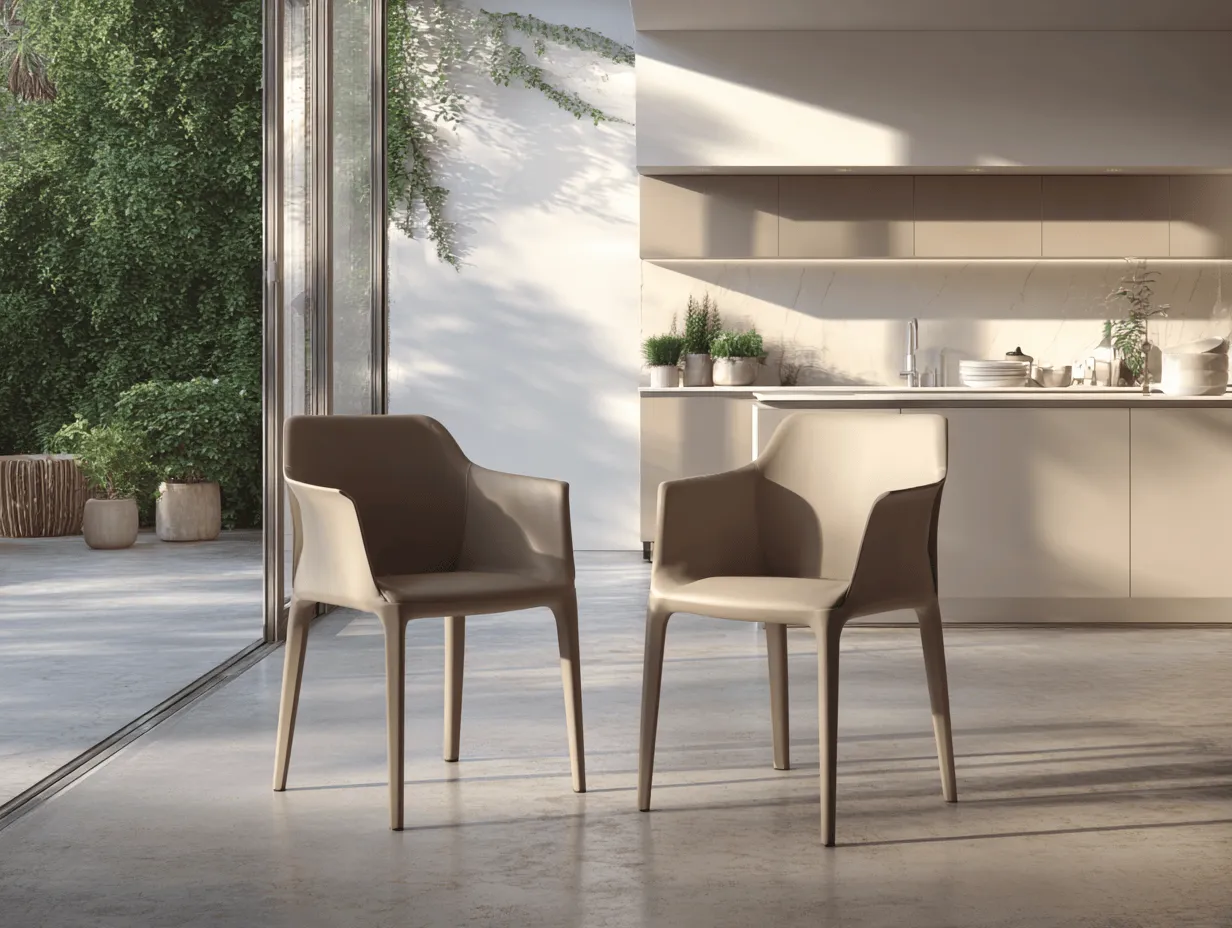 Set di 2 sedie da giardino in polipropilene beige 55x58x82 cm