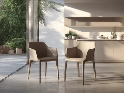 Set di 2 sedie da giardino in polipropilene beige 55x58x82 cm