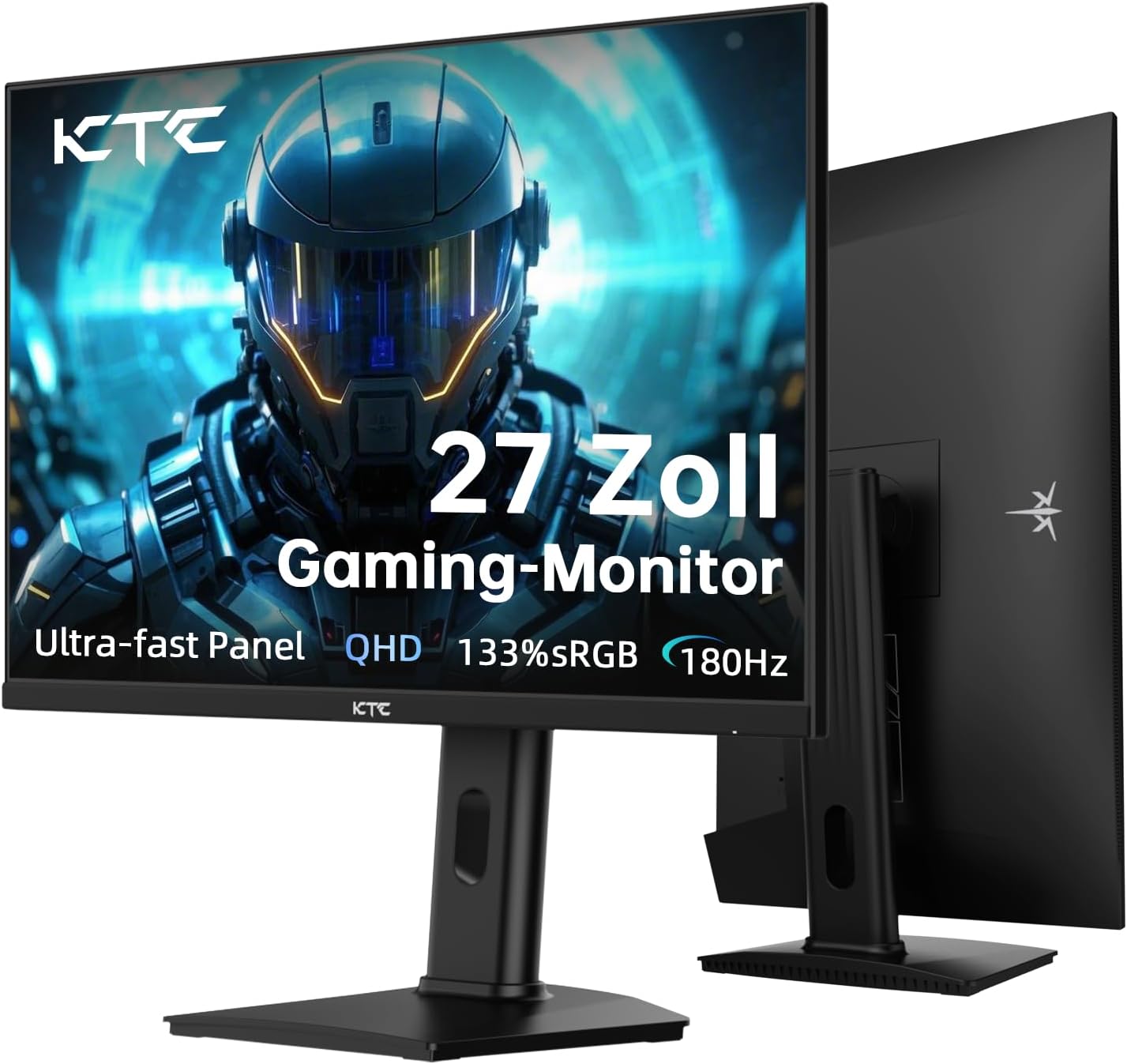 KTC Monitor Gaming 27" QHD 2560x1440 Fast IPS, 180Hz, 1ms GtG, HDR400, Adaptive Sync, HDMI 2.0, DP 1.4-Dwellingra