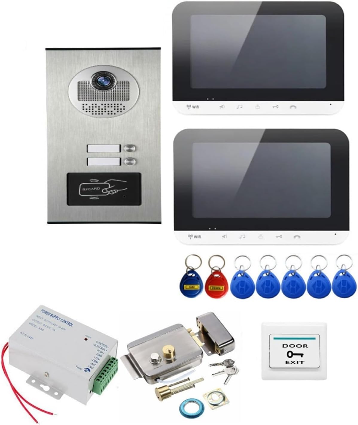 Videocitofono WiFi 7 Pollici Senza Fili con Audio Bidirezionale per Appartamento 2-3 Unità V70MG-660-1V2-lock-Dwellingra