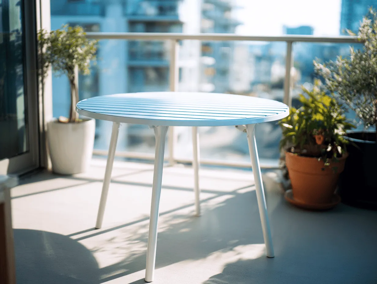 Tavolo da esterno rotondo in plastica bianca con gambe resistenti, diametro 90 cm e altezza 72 cm - design leggero e moderno.-Dwellingra