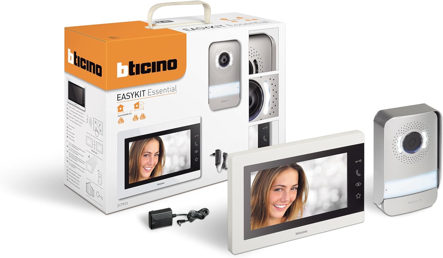 Bticino 317913 Easykit Essential Videocitofono Monofamiliare 2 Fili Monitor 7 Pollici Pulsantiera Esterna Vivavoce-Dwellingra