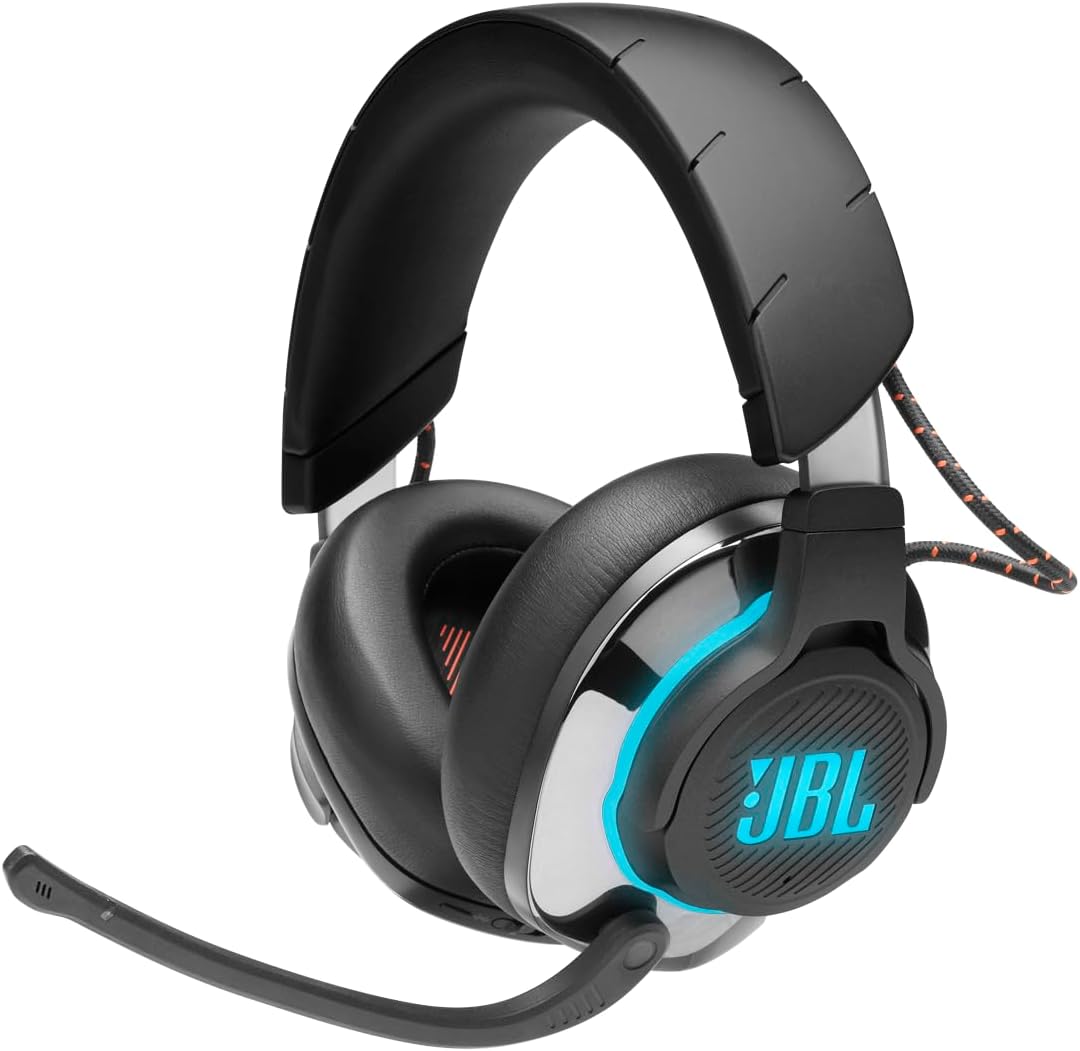 JBL Quantum 810 Cuffie Gaming Wireless 2.4GHz Bluetooth Over-Ear con ANC RGB Dual Surround Nero-Dwellingra