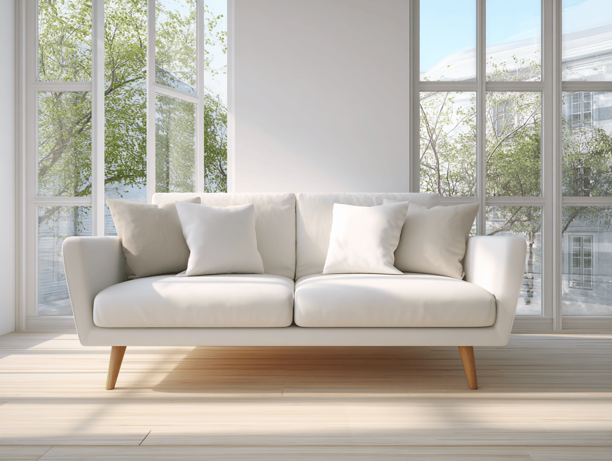 Divano 2 posti in pelle bianca - design scandinavo moderno - 170x90x85 cm