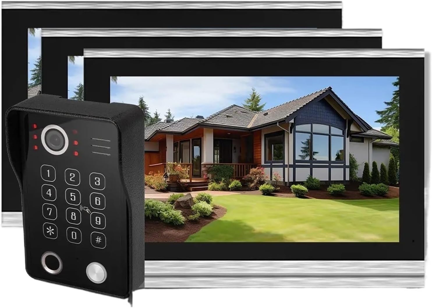 WAFOHSR Videocitofono Smart 5 in 1 con Sblocco Impronta Digitale, Schermo Touch 10 Pollici 1080P, Audio Bidirezionale, Sicurezza Tuya-Dwellingra