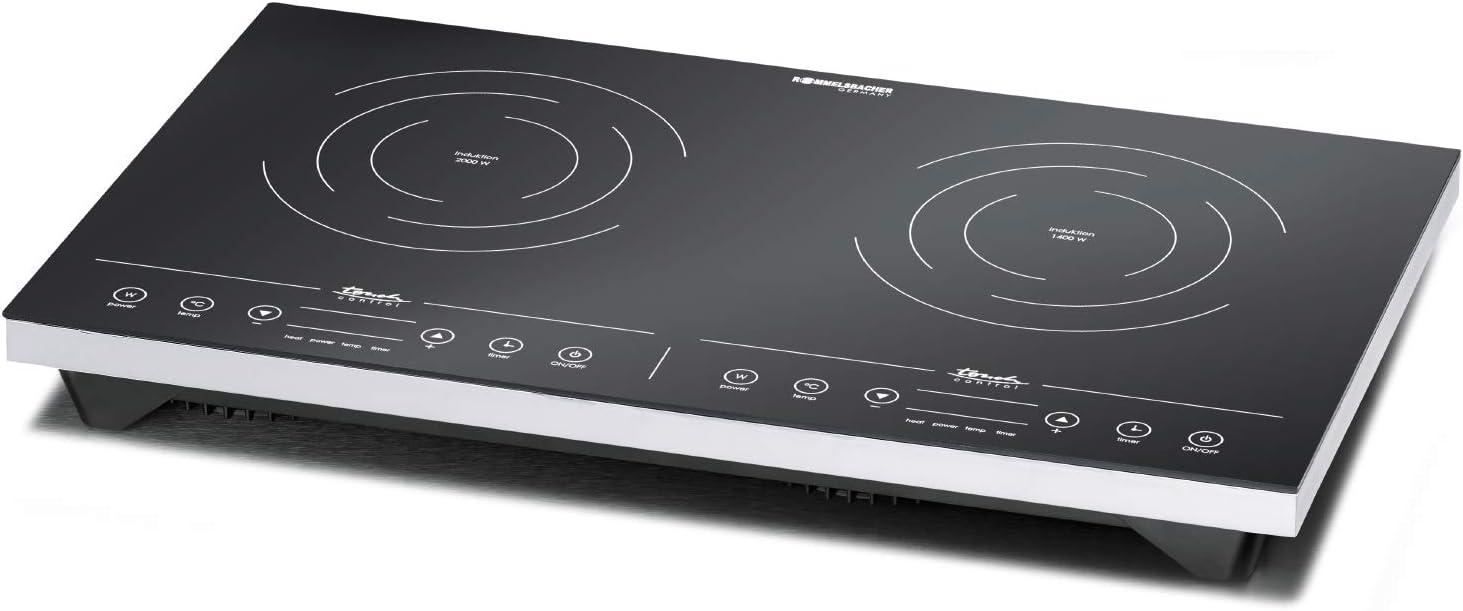 Rommelsbacher CT 3410 IN Piano Cottura a Induzione da Tavolo, 2 Zone, Nero/Bianco-Dwellingra