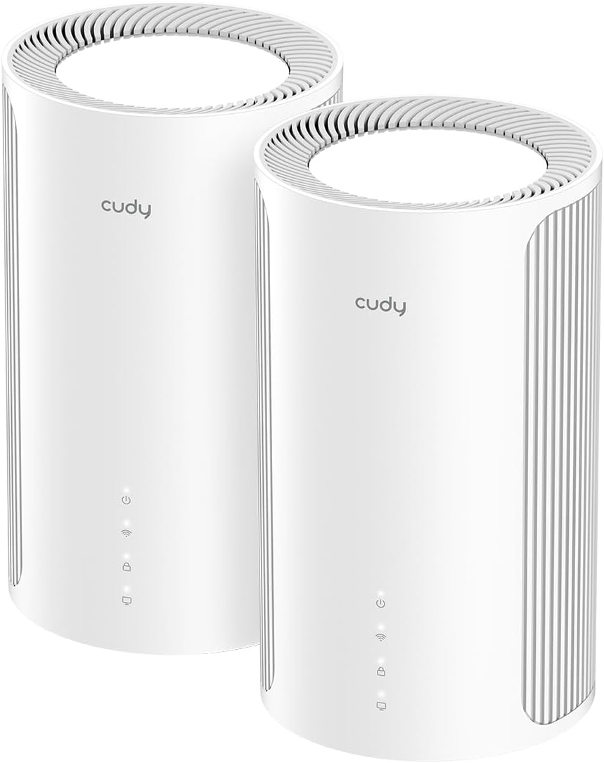 Cudy M11000 2-Pack Mesh WiFi 7 Tri-Band BE11000 10Gbps 4x 2.5G Porte MU-MIMO Multi-VPN Bianco-Dwellingra