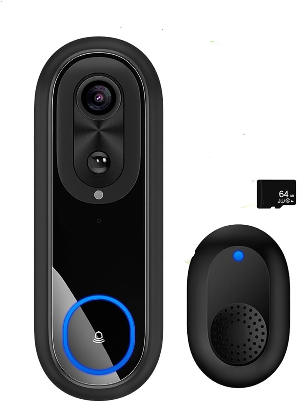 Videocitofono 5G/2.4G 1080P con Telecamera IP65 Impermeabile, Campanello a Batteria 7000 mAh con 64G SD-Dwellingra