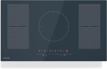 Klarstein Delicatessa 90 Flex Piano Cottura a Induzione 5 Zone 9500W Touch Control Timer Blocco Bambini Antracite 90 cm-Dwellingra