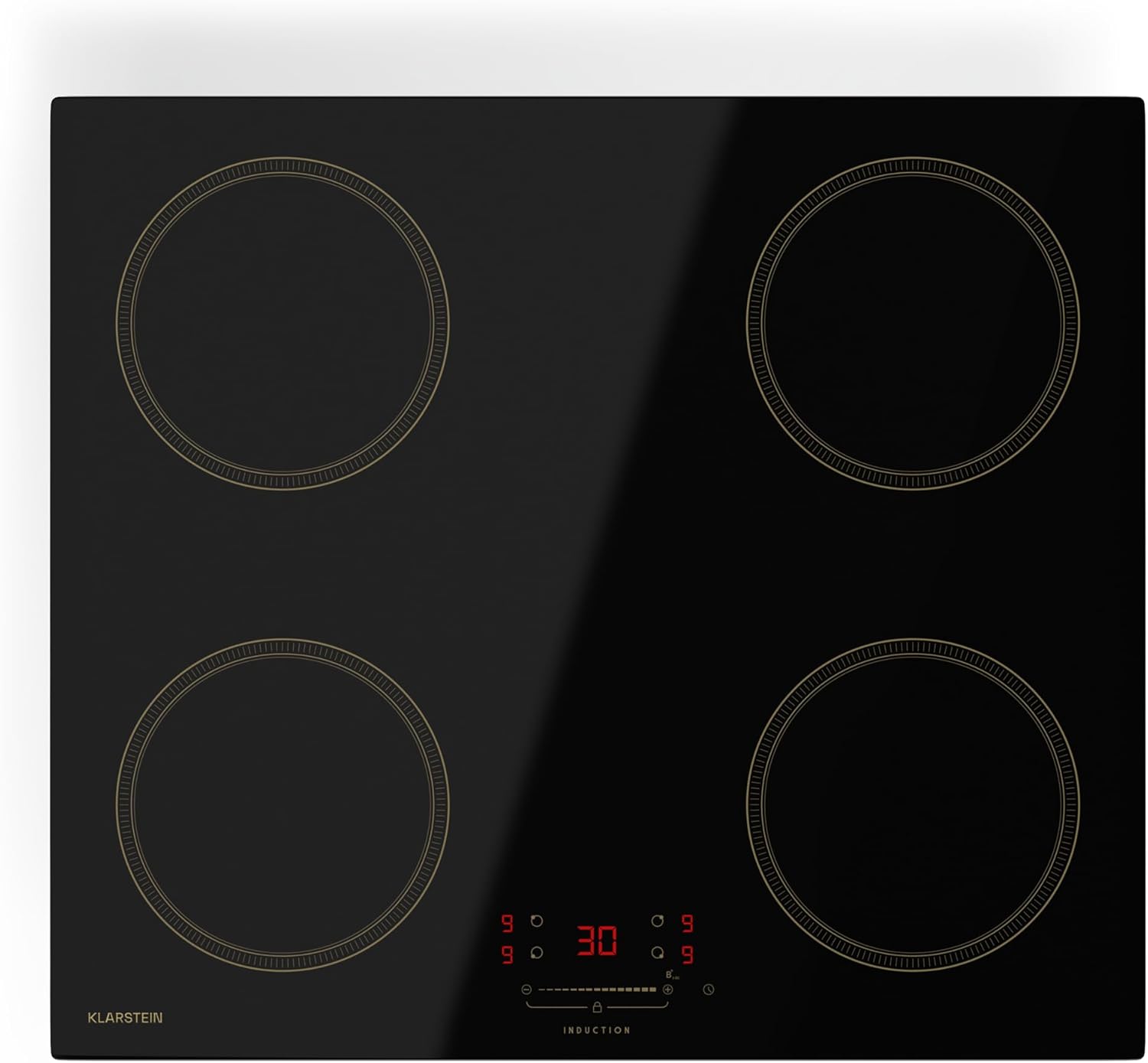 Klarstein Victoria Piano Cottura a Induzione 59 cm, 4 Zone 7000W con Booster, Cursori Touch, Timer e Blocco Bambini-Dwellingra