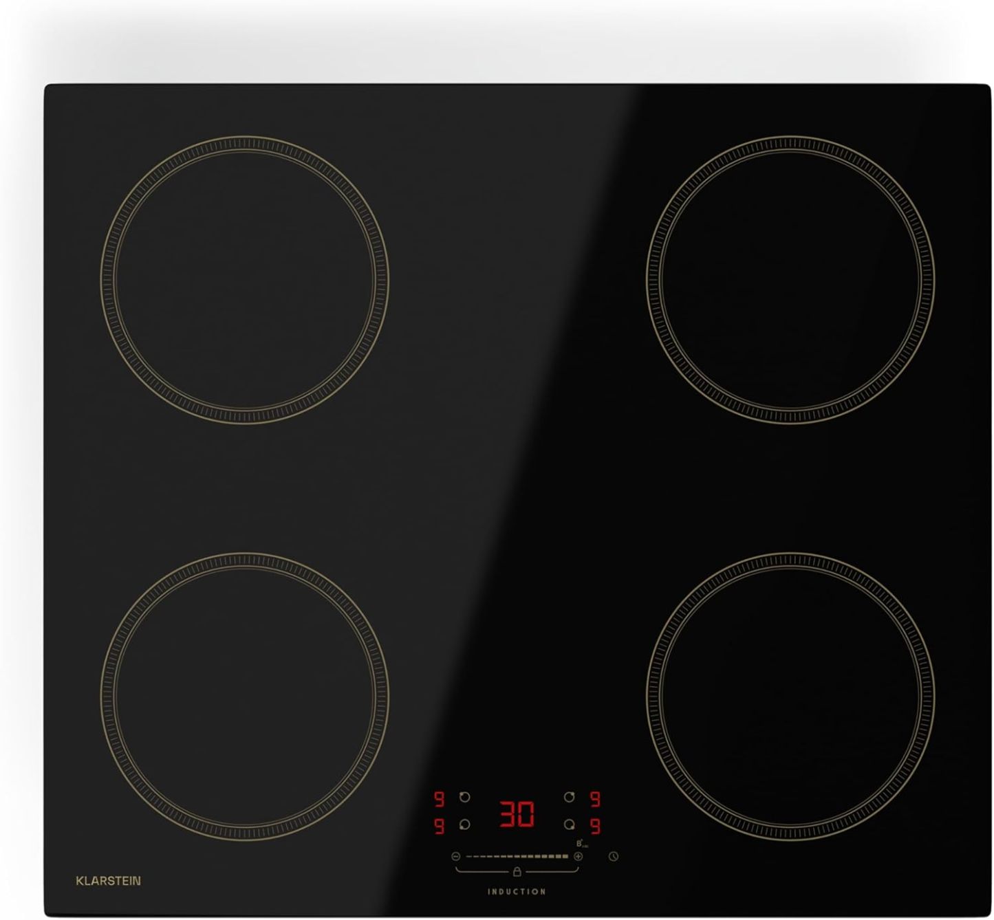 Klarstein Victoria Piano Cottura a Induzione 59 cm, 4 Zone 7000W con Booster, Cursori Touch, Timer e Blocco Bambini-Dwellingra