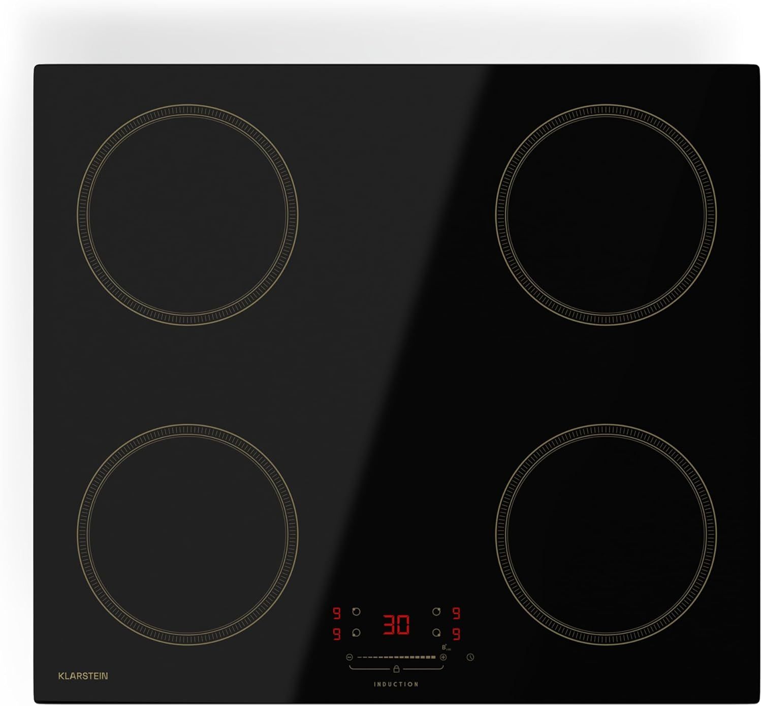Klarstein Victoria Piano Cottura a Induzione 59 cm, 4 Zone 7000W con Booster, Cursori Touch, Timer e Blocco Bambini-Dwellingra