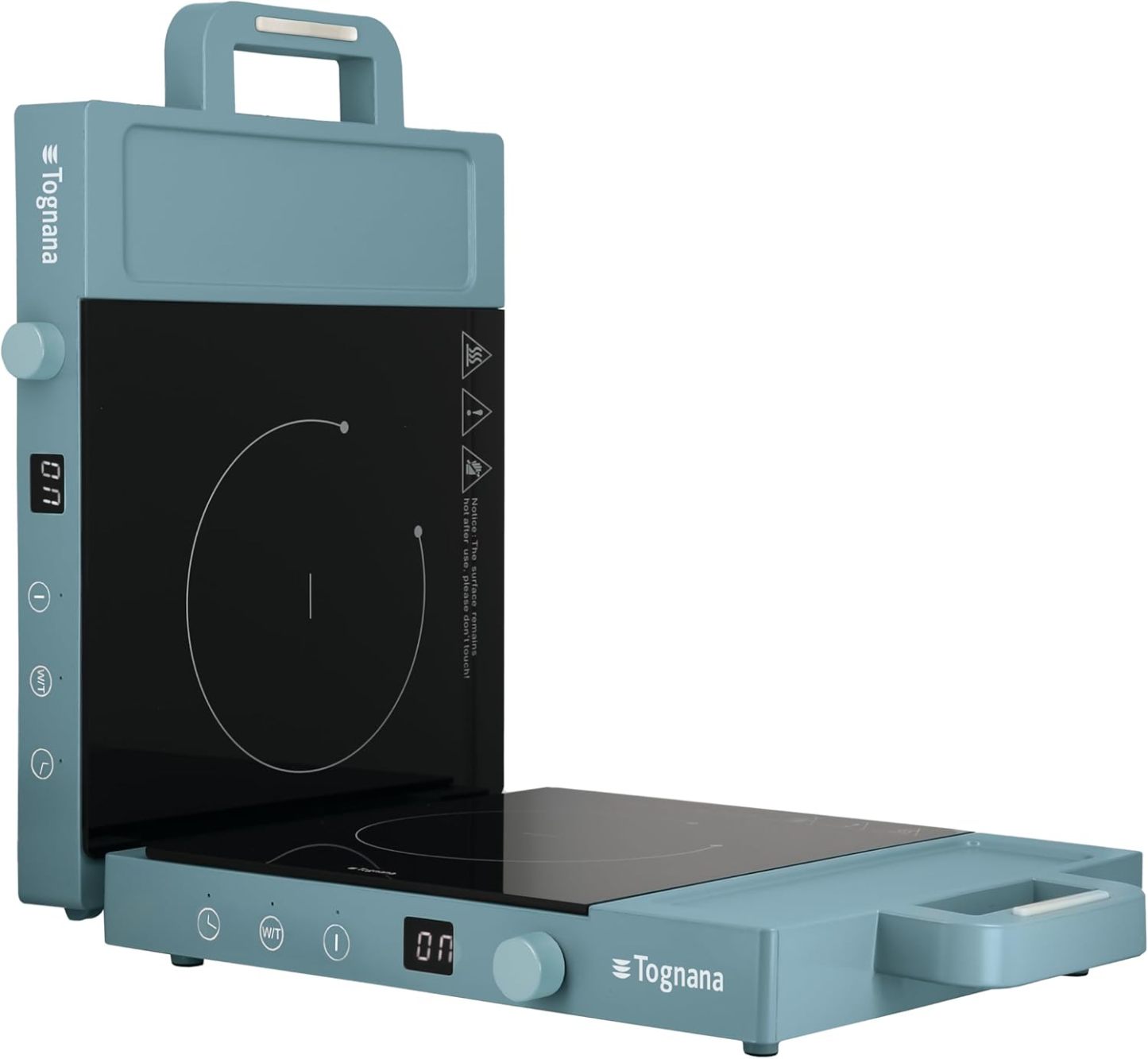 Tognana Iridea Doppia Piastra Induzione 3500W Display Digitale Soft-Touch Azzurro 27x72,8x4,7 cm-Dwellingra