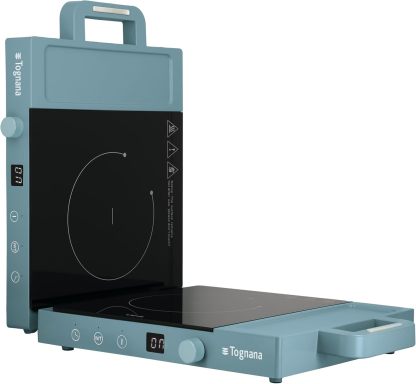 Tognana Iridea Doppia Piastra Induzione 3500W Display Digitale Soft-Touch Azzurro 27x72,8x4,7 cm-Dwellingra