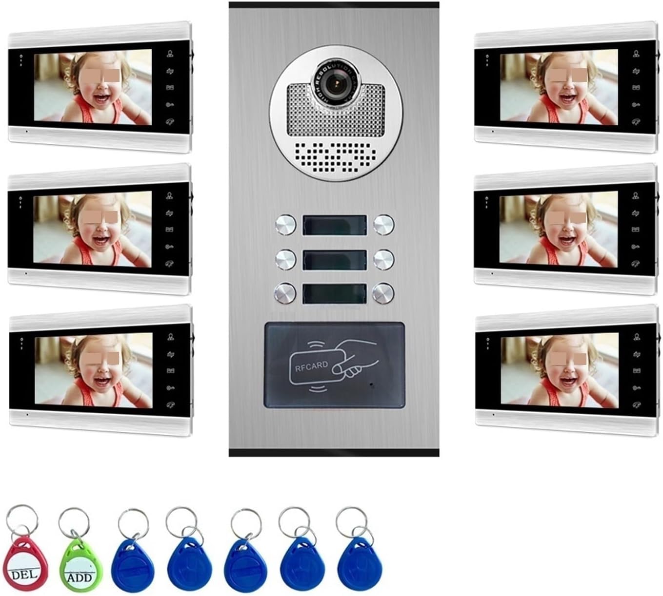 Smart Home Videocitofono WiFi con Pannello 2/3/4/6/8 Pulsanti, Audio Bidirezionale, Supporto TF 32G, Campanello per Casa Privata-Dwellingra