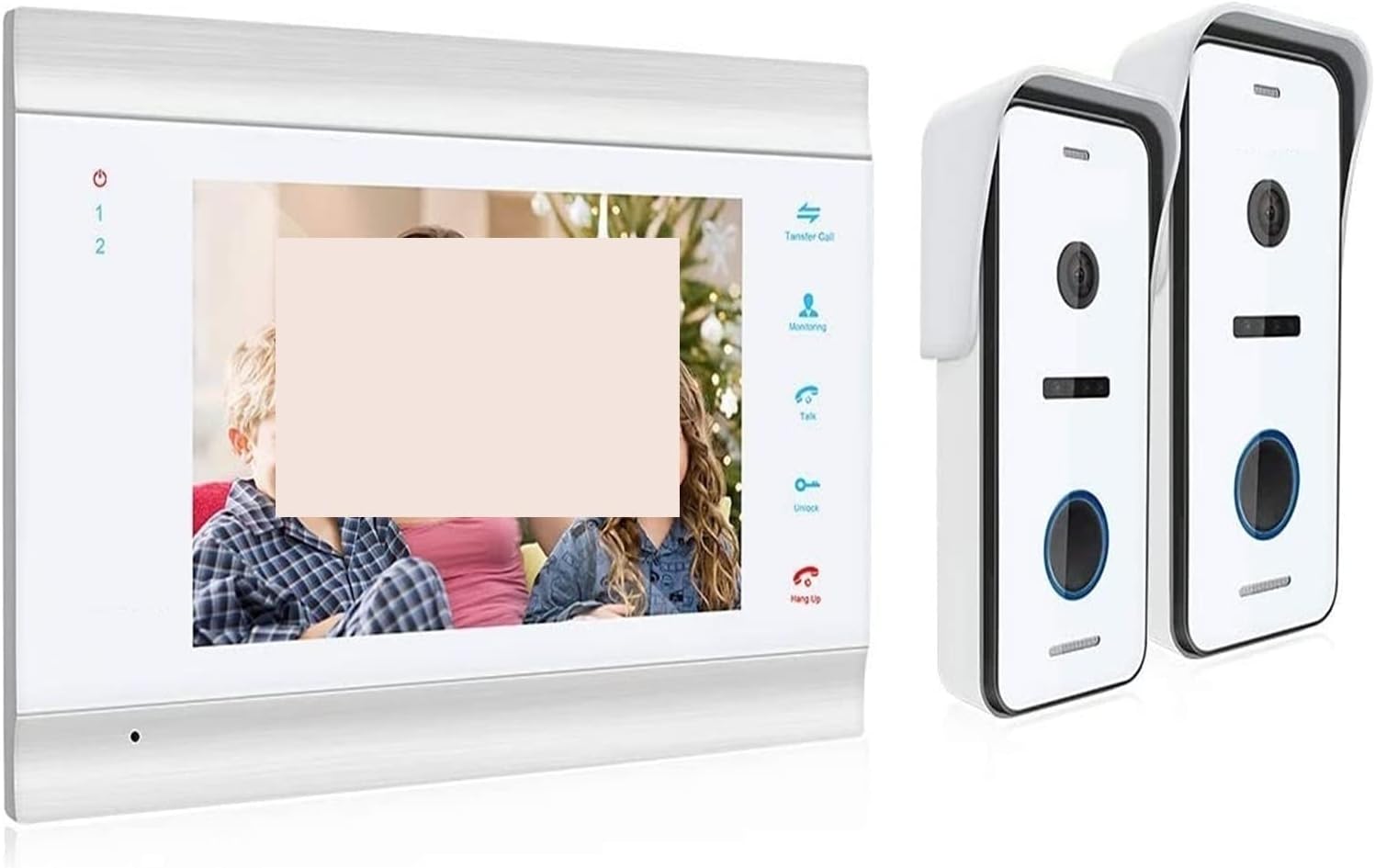 Videocitofono HD 1080P 7 Pollici Cablato con Sblocco Supporto Telecamera 1M2D-Dwellingra