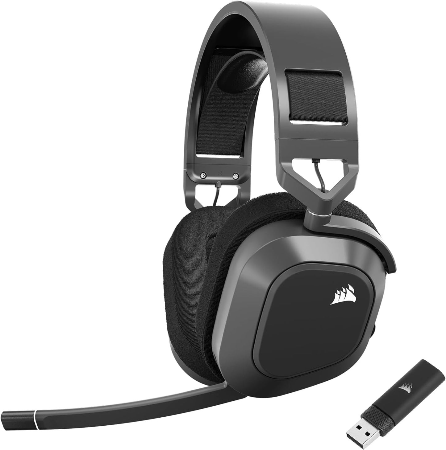 Corsair HS80 MAX Wireless Cuffie Gaming Bluetooth con Dolby Atmos, Microfono Omnidirezionale, Grigio Acciaio-Dwellingra