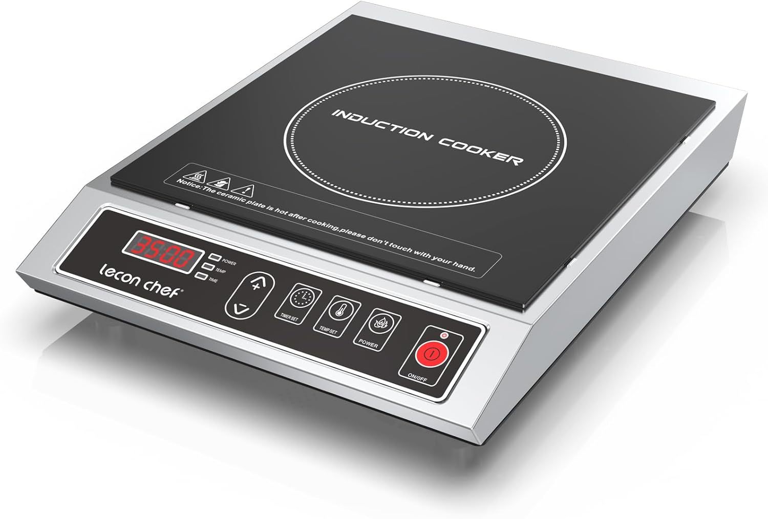 Piastra a Induzione Singola 3500W in Acciaio Inox, Portatile con Timer 24 Ore e Controllo Temperatura-Dwellingra