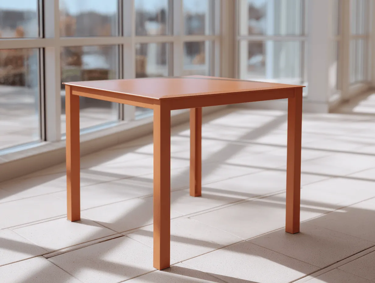 Tavolo da esterno in metallo 80x80x75 cm - terracotta - design moderno