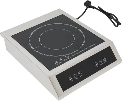 Piano Cottura a Induzione Commerciale 3500W K1004, 11 Livelli di Temperatura, Singola Zona, Acciaio Inox-Dwellingra