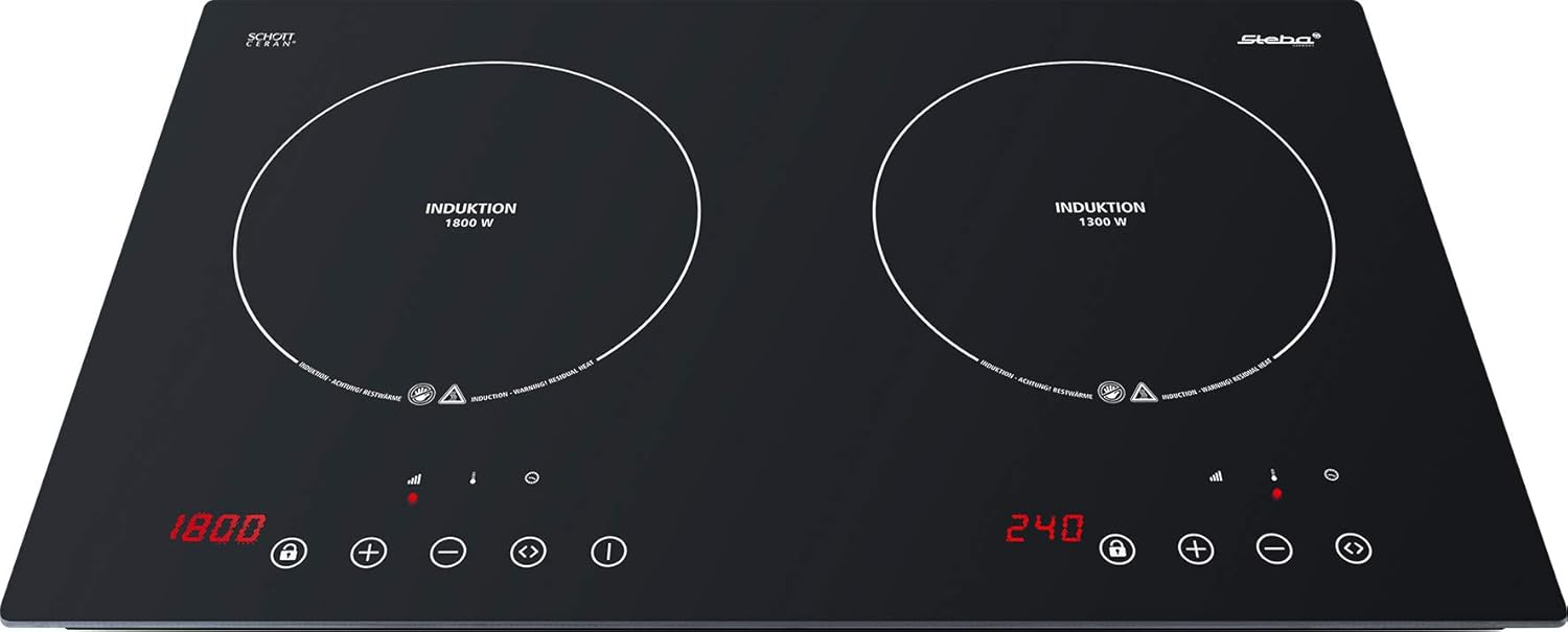 STEBA IK 300 S.C. Piano Cottura a Induzione da Tavolo, 2 Zone, Nero, Protezione Bambini-Dwellingra