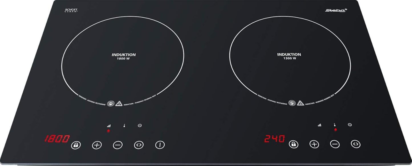 STEBA IK 300 S.C. Piano Cottura a Induzione da Tavolo, 2 Zone, Nero, Protezione Bambini-Dwellingra