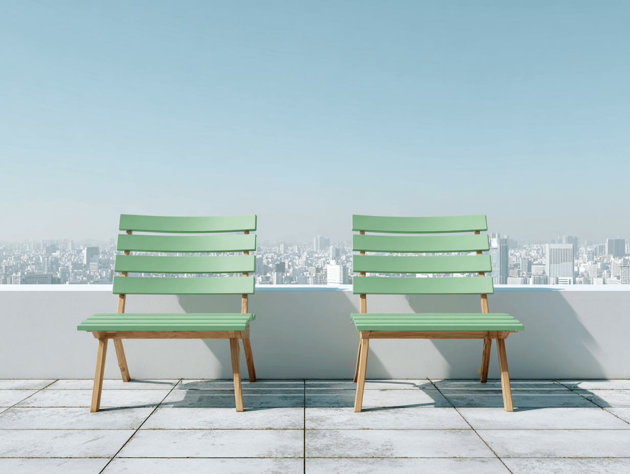 Set di 2 sedie da giardino in legno verniciato verde 55x58x82 cm