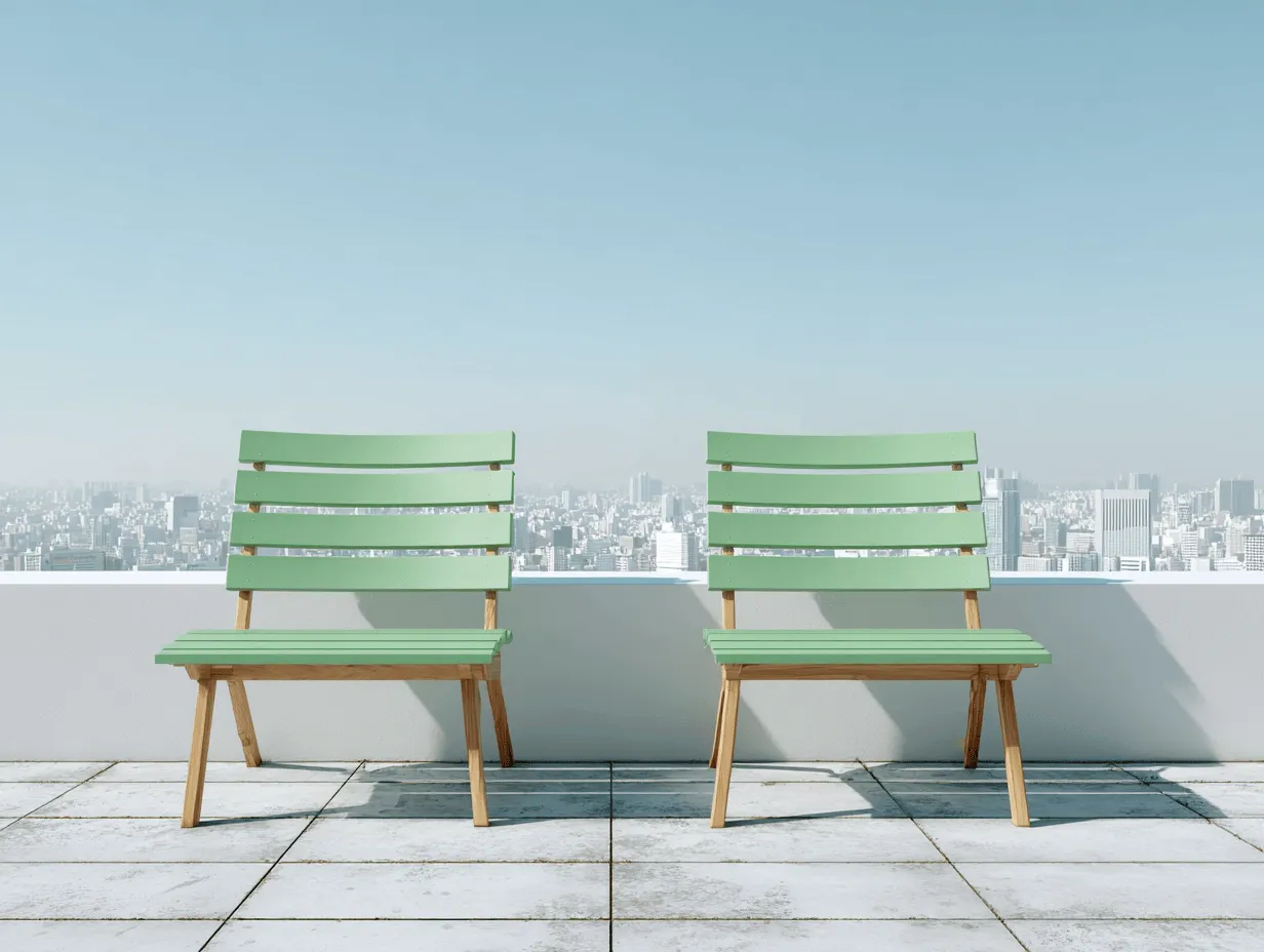 Set di 2 sedie da giardino in legno verniciato verde 55x58x82 cm