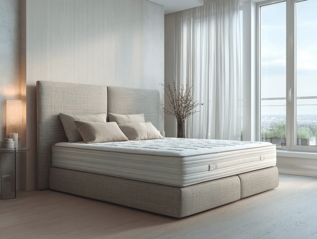 Letto matrimoniale imbottito 180x200x120 cm beige