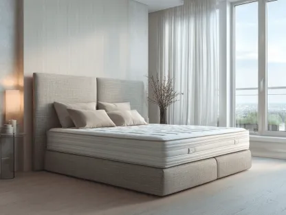 Letto matrimoniale imbottito 180x200x120 cm beige