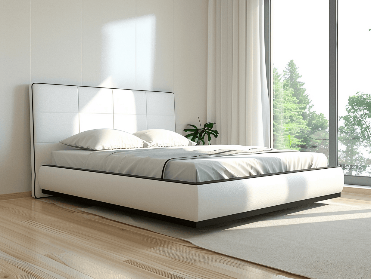 Letto matrimoniale imbottito 180x200x115 cm bianco