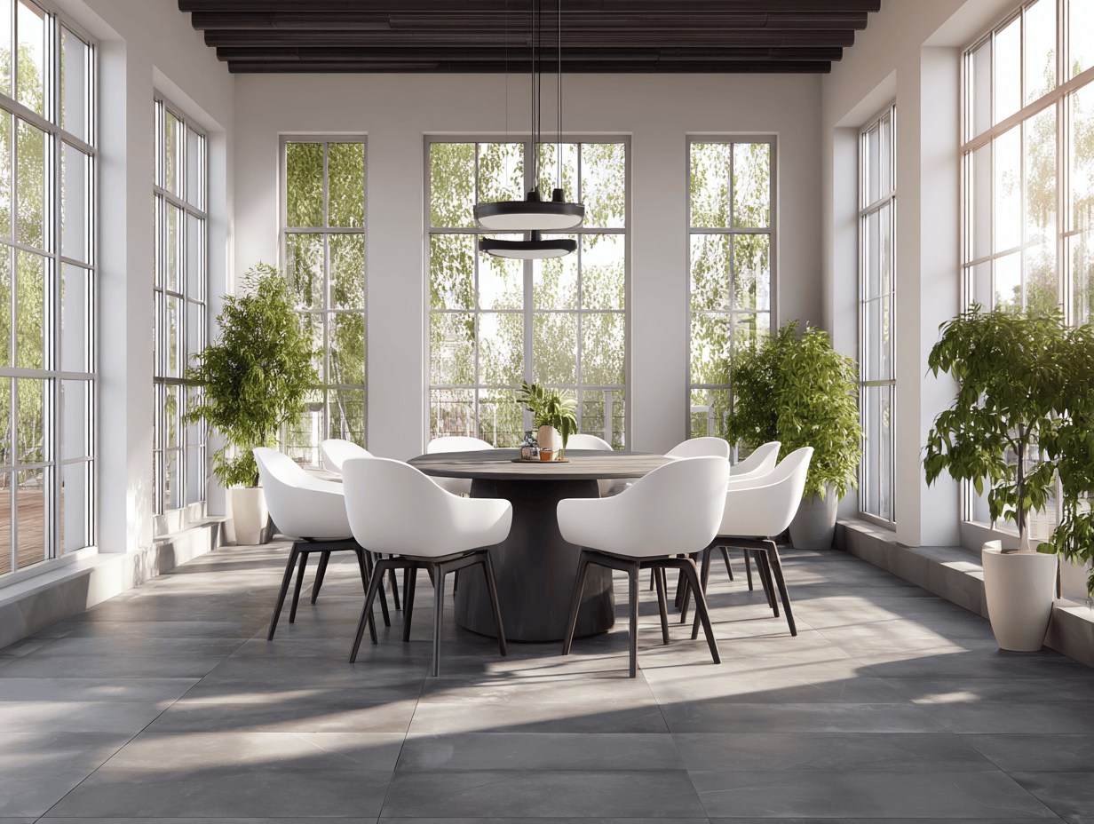 Set da pranzo con 1 tavolo rotondo e 9 sedie in legno e plastica bianca diametro160x75 cm