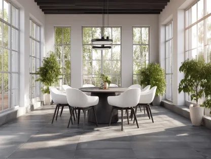 Set da pranzo con 1 tavolo rotondo e 9 sedie in legno e plastica bianca diametro160x75 cm