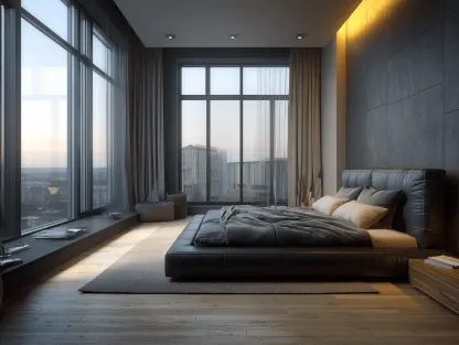 Letto matrimoniale 180x200 cm - pelle nera - stile moderno basso con testiera imbottita