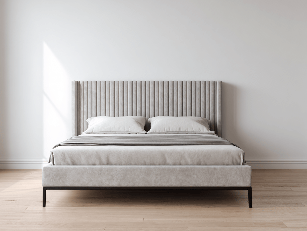 Letto matrimoniale imbottito 160x200x125 cm grigio chiaro