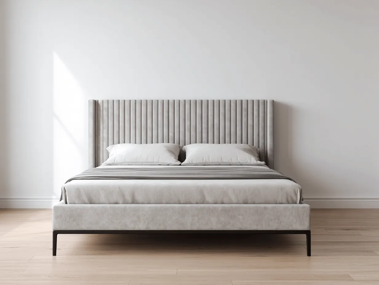 Letto matrimoniale imbottito 160x200x125 cm grigio chiaro