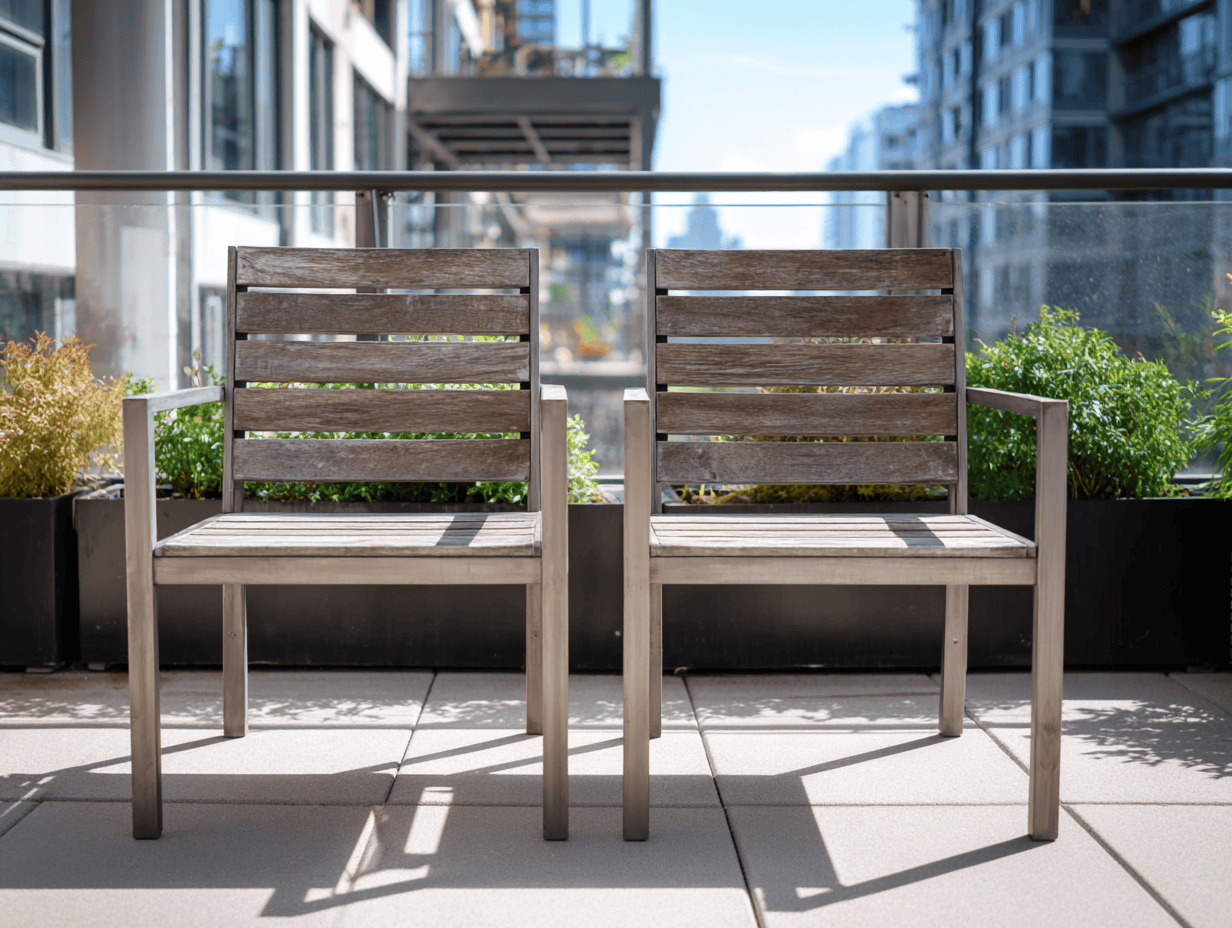 Set di 2 sedie da giardino in legno e metallo con braccioli 56x62x87 cm