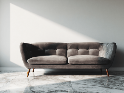 Sofá doble de terciopelo gris 160x85x82 cm - estilo escandinavo