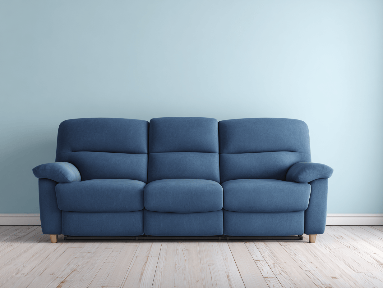 Sofá 3 plazas tapizado 212x96x101 cm - azul marino - de 3 plazas