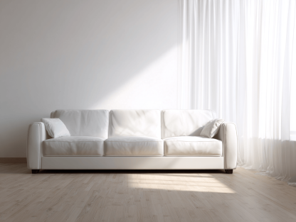 Sofá de tres plazas de piel blanca 220x95x90 cm - estilo moderno