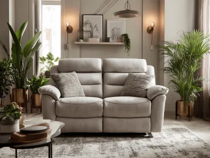 Canapé 2 places électrique 160×85×100 cm – gris clair – avec fonction inclinaison-Nicheota