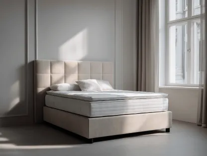 Lit à ressorts avec cadre en velours sable et tête de lit capitonnée 160x200 cm – design élégant avec pieds noirs-Nicheota