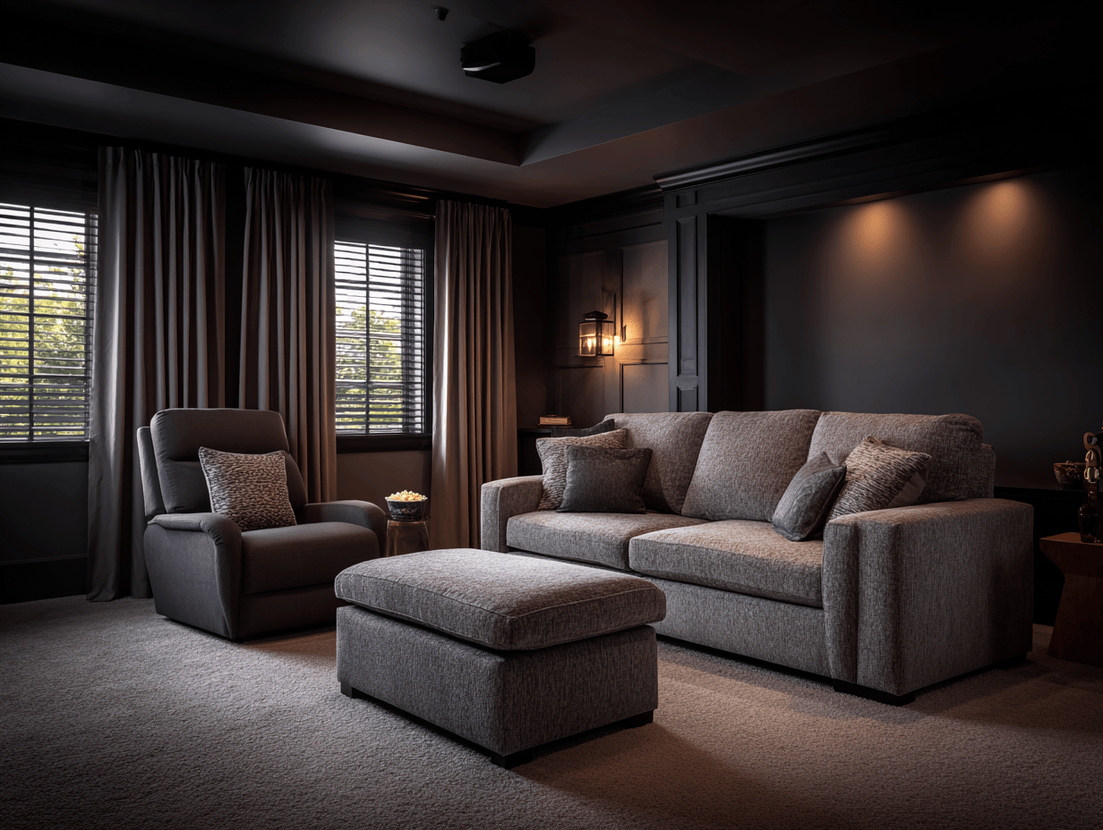 Canapé 3 places 215×95×90 cm avec fauteuil inclinable et pouf en tissu gris – style moderne – avec coussins décoratifs-Nicheota