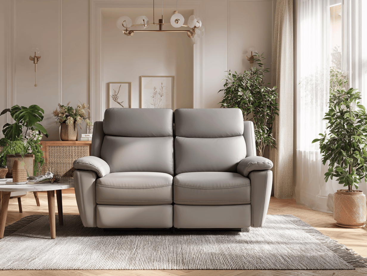 Canapé 2 places électrique 160×85×100 cm – gris clair – avec fonction inclinaison-Nicheota