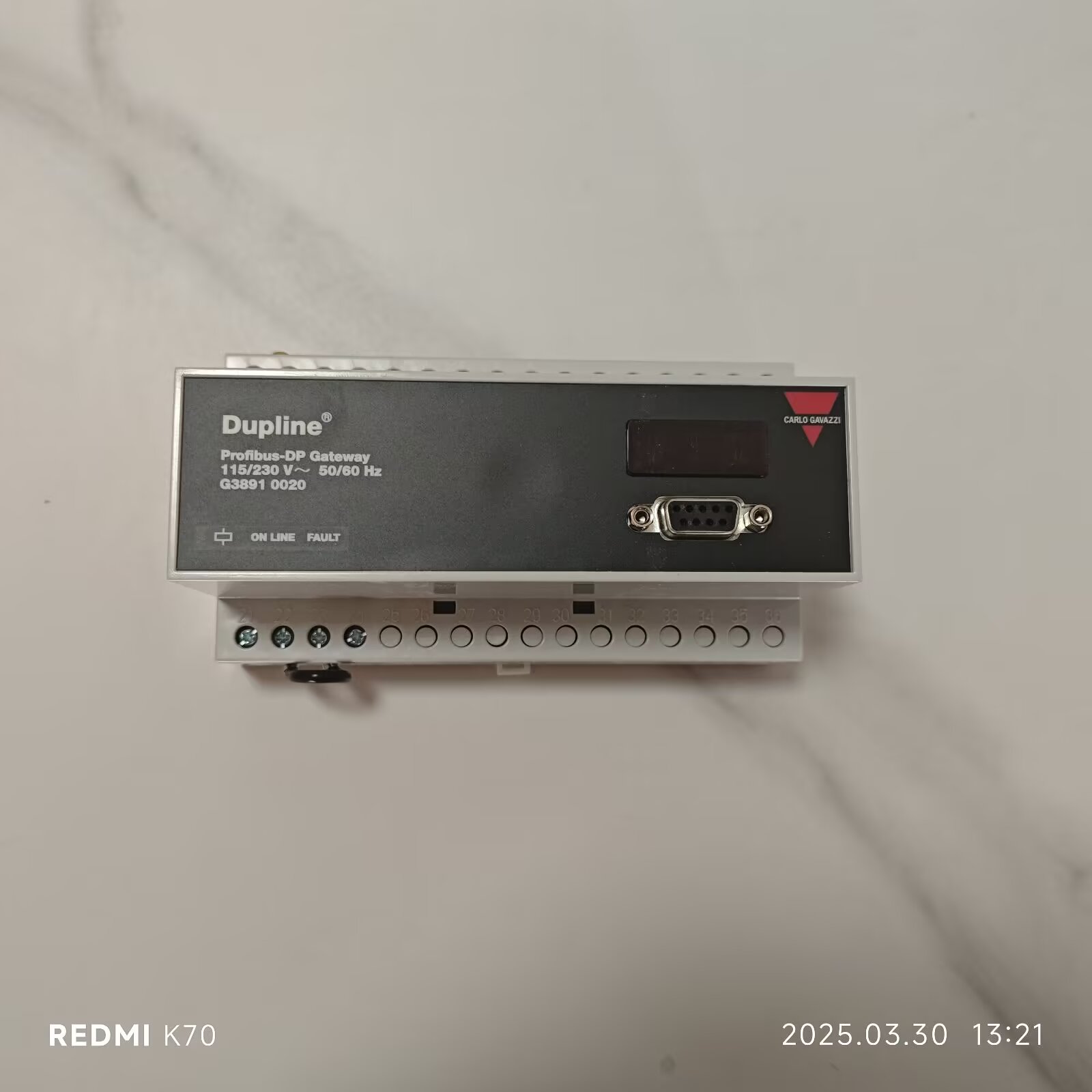 Carlo Gavazzi G38910020230 Modbus gateway for industrial network integration.