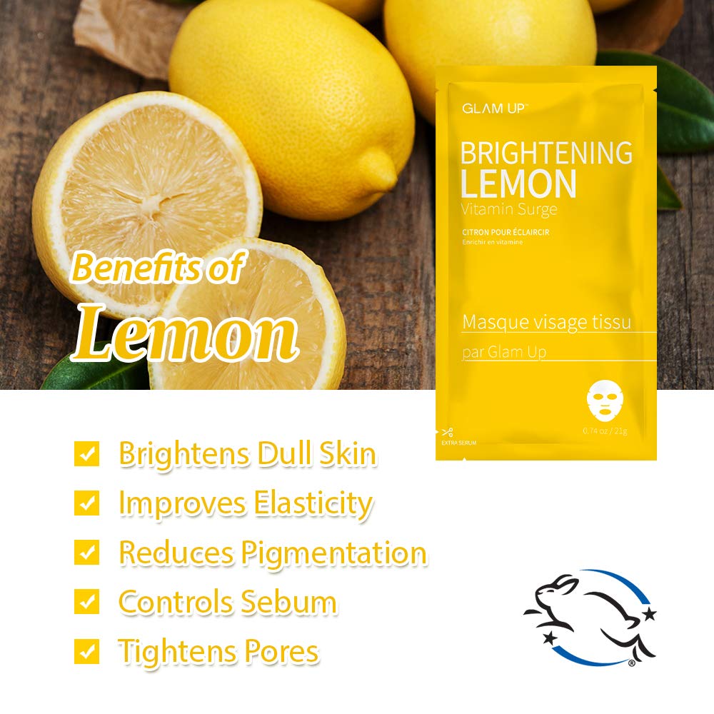 GLAM UP Sheet Mask Brightening Lemon (10 sheets)