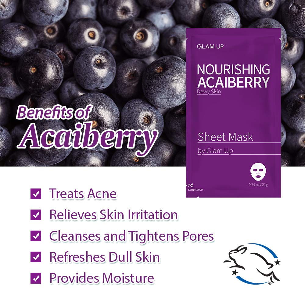 GLAM UP Sheet Mask Nourishing AcaiBerry (10 sheets)