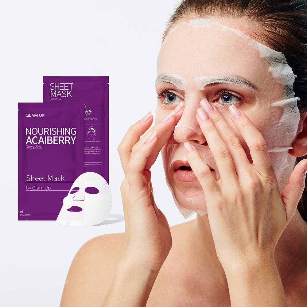 GLAM UP Sheet Mask Nourishing AcaiBerry (10 sheets)