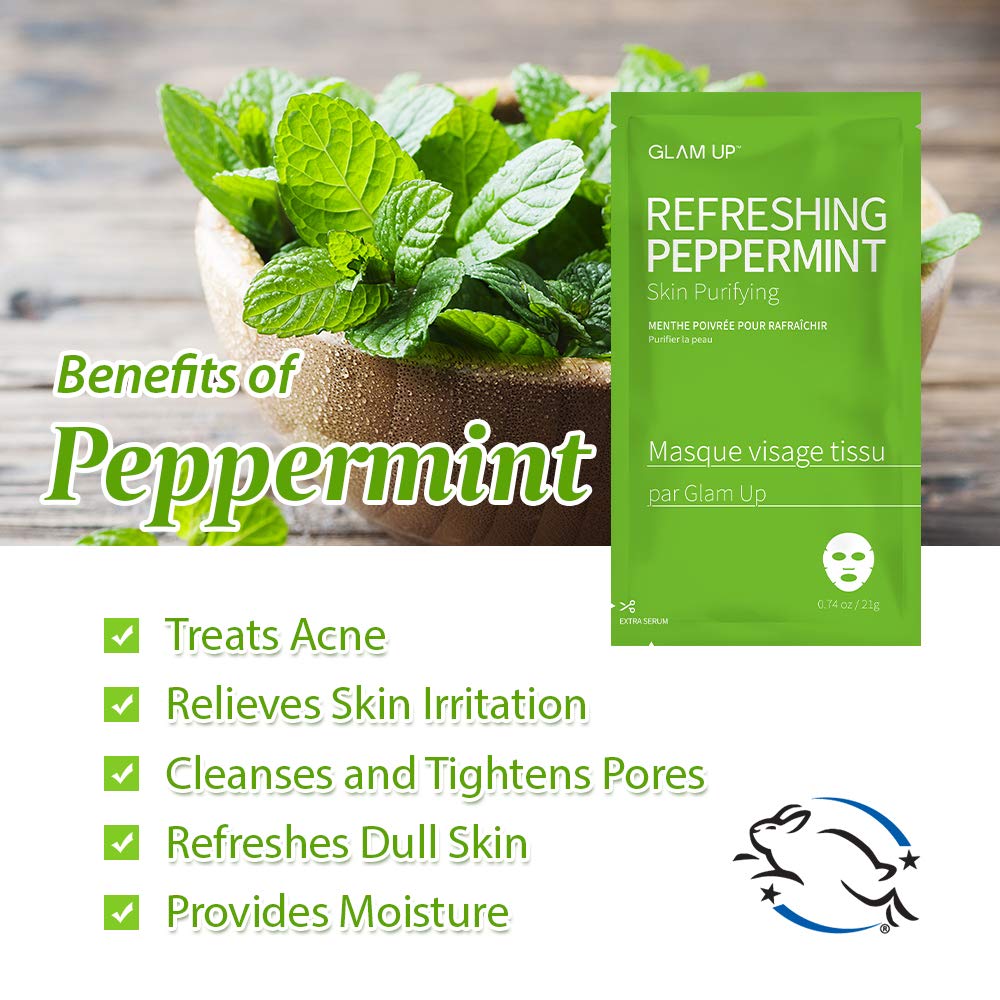 GLAM UP Sheet Mask Refreshing Peppermint (10 sheets)